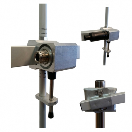 AUC-5A - ANTENNE YAGI 5 ELEMENTS UHF 400⁠-⁠415 MHz - CONNECTOR AND SUPPORT VIEW