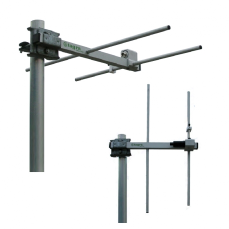 DVL-70/2 - ANTENNE YAGI 2 ELEMENTS VHF LOW BAND 66⁠-⁠77 MHz - Polarisation horizontale et verticale