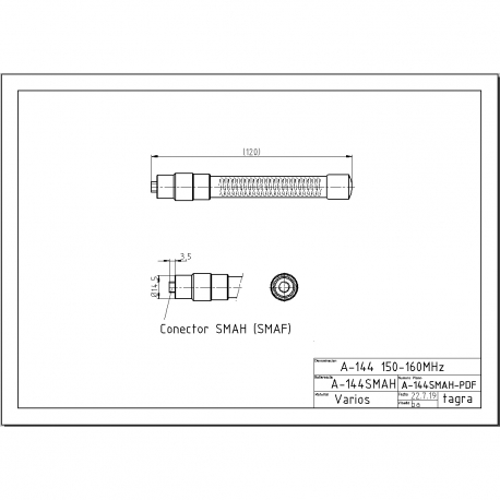 A-144SMAH - OMNI MOBILE SMA FEMELLE VHF 150⁠-⁠160 MHz - 