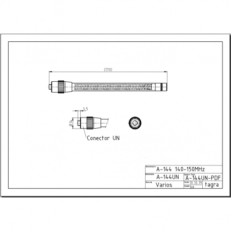 A-144UN - ANTENNE OMNI MOBILE UNF VHF 140⁠-⁠150 MHz - 