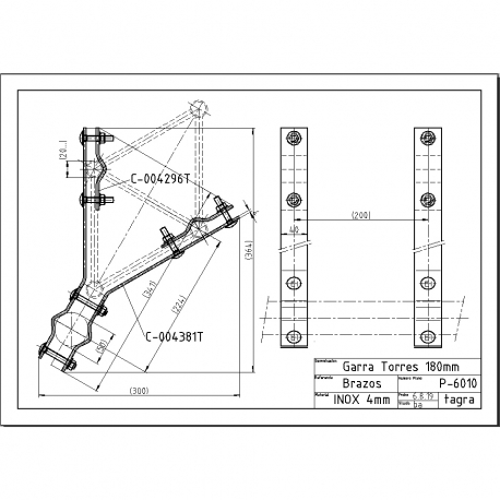 P-6010 - GRIFFE POUR TOURS 180 mm - 