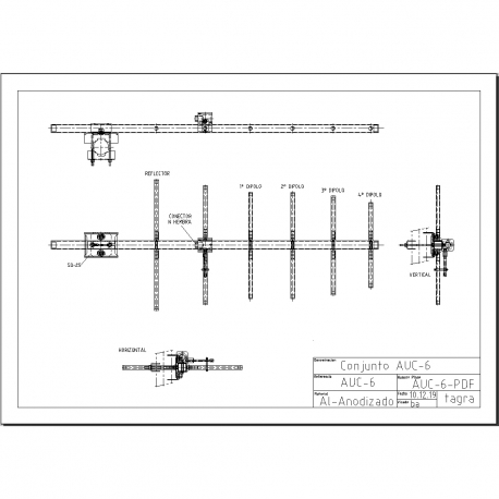 AUC-6D - YAGI ANTENNA 6 ELEMENTS UHF 445⁠-⁠460 MHz - 