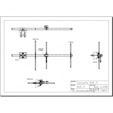 AUC-3D - ANTENA YAGI DE 3 ELEMENTOS UHF 450⁠-⁠470 MHz - 