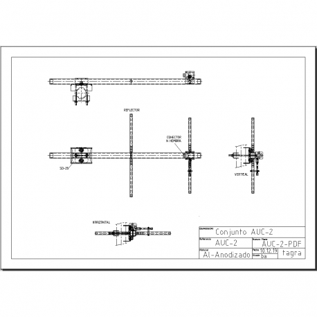 AUC-2E - ANTENNE YAGI 2 ELEMENTS UHF 480⁠-⁠500 MHz - 