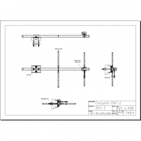 DVC-2AN - ANTENA YAGI 2 ELEMENTOS VHF NH 134⁠-⁠148 MHz - 