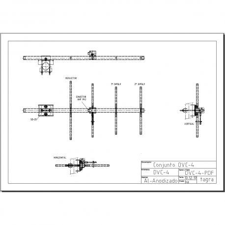 DVC-4AN - YAGI ANTENNA 4 ELEMENTS VHF NH 134⁠-⁠148 MHz - 