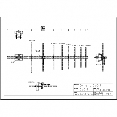 DVC-8AN - YAGI ANTENNA 6 ELEMENTS VHF NH 136⁠-⁠146 MHz - 