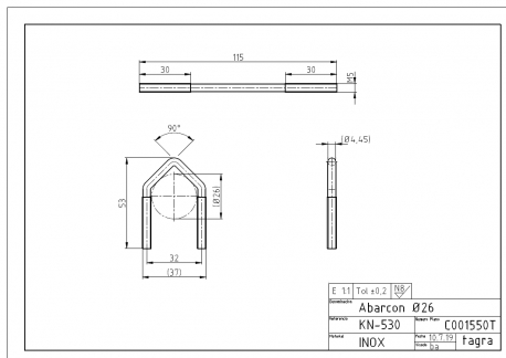 C001550T - STAINLESS STEEL FLANGE Ø26 - 