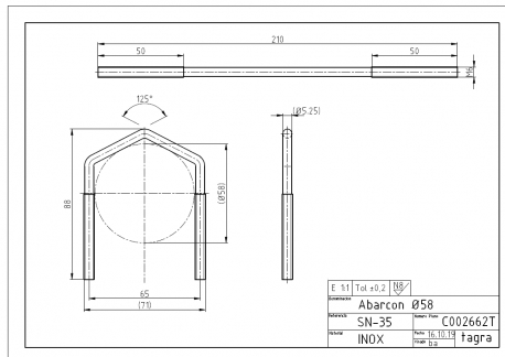 C002662T - ABARCÓN ACERO INOXIDABLE Ø58 - 