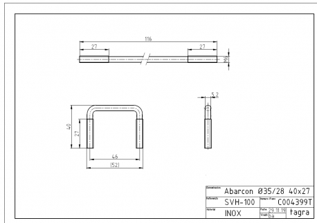 C004399T - STAINLESS STEEL FLANGE Ø35/28 ⁠-⁠ 40x27 - 