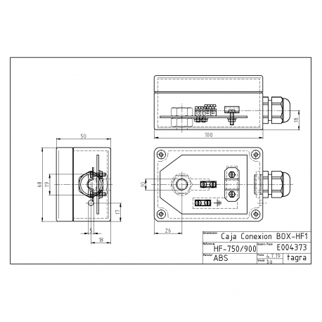 BOX-HF1 - BOITE CONNEXION POUR HF⁠-⁠600/HF⁠-⁠750/HF⁠-⁠900 - 