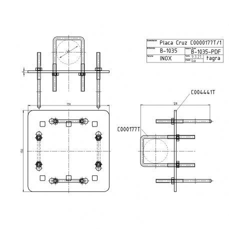 P-1035 - PLACA CRUZETA M6 - 