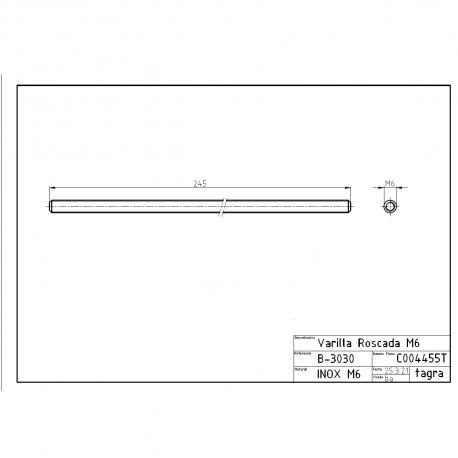 C004455T - TIGE FILETEE M6 - 