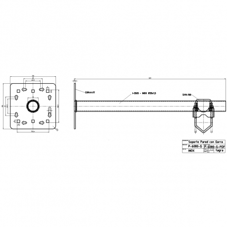 P-6080-G - SOPORTE PARED Y SUELO CON ABRAZADERA - 