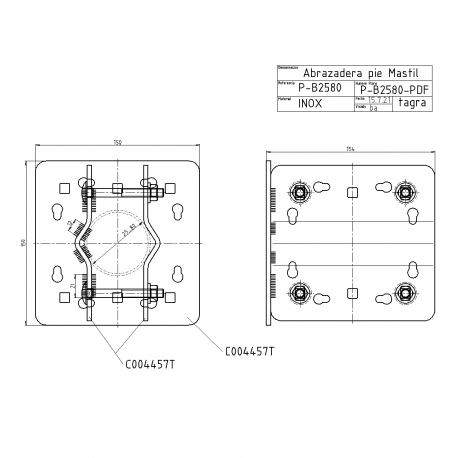 P-B2580 - ABRAZADERA PIE MÁSTIL - 