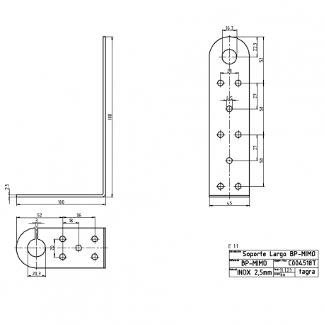 C004518T - SOPORTE LARGO BP⁠-⁠MIMO - 