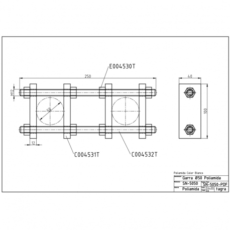 SN-5050 - ABRAZADERA DE POLIAMIDA HASTA ⌀50 - 