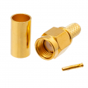 C004132T - CONNECTOR MALE SMA REVERSE RP RG-58 CRIMP GOLDEN