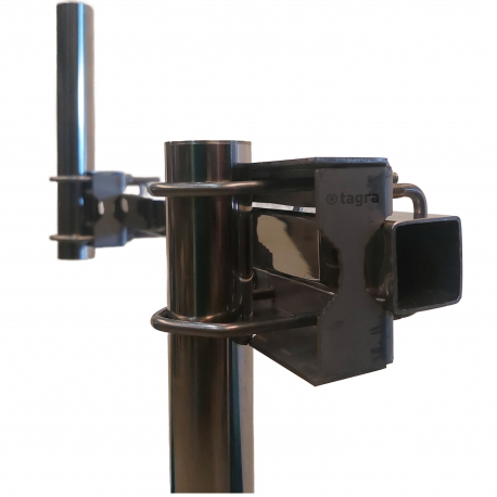 S-4070 - SUPPORT POL HORITZ. DOUBLE TUBE CARRÉ INOX 1000 MM - 