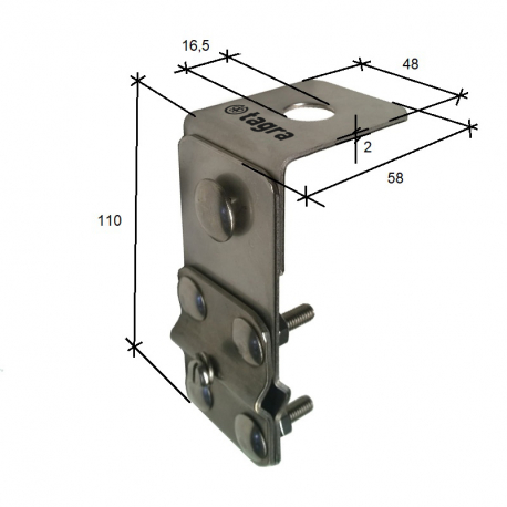 KF-110 - BASE RETROVISOR DE ACERO INOXIDABLE - 