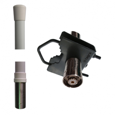 CVX-6E - ANTENA OMNI BASE VHF 156⁠-⁠162,5 MHz - DETALLE SOPORTE Y CONECTOR