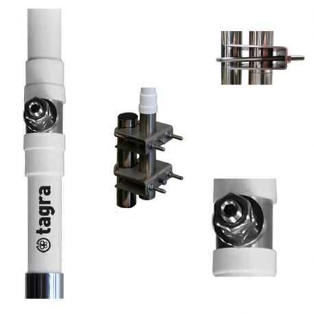 HF-600 - ANTENA HF OMNI BASE 1.4⁠-⁠30 MHz - Detalle del conector y montaje