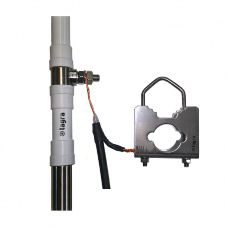 HF-600 - ANTENA HF OMNI BASE 1.4⁠-⁠30 MHz - Ejemplo de conexión