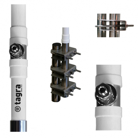 HF-750 - ANTENA HF OMNI BASE 1.4⁠-⁠30 MHz - Detalle del conector y montaje