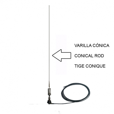 VH-2A - KIT OMNI MOVIL RVH⁠-⁠2A + DV⁠-⁠27/6, 136⁠-⁠174 MHz - Varilla cónica